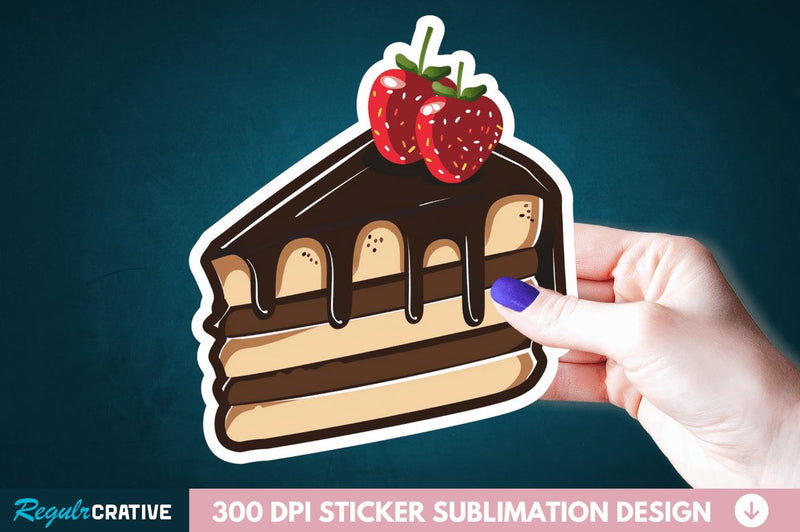 Cute Chocolate Cake Sticker Clipart Sublimation Regulrcrative 