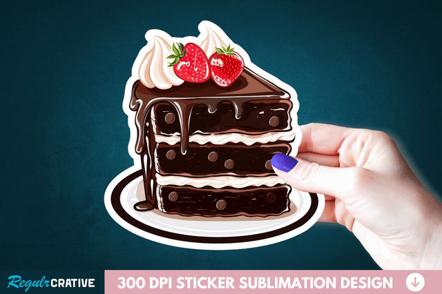 Cute Chocolate Cake Sticker Clipart Sublimation Regulrcrative 