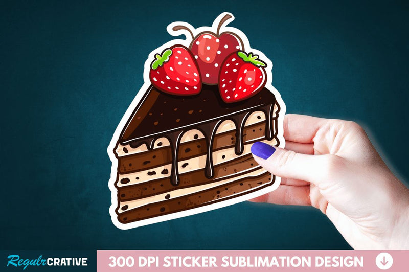 Cute Chocolate Cake Sticker Clipart Sublimation Regulrcrative 