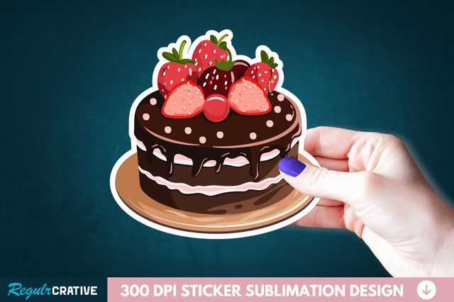 Cute Chocolate Cake Sticker Clipart Sublimation Regulrcrative 