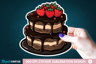 Cute Chocolate Cake Sticker Clipart Sublimation Regulrcrative 