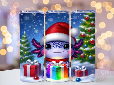 Cute Christmas Axolotl Tumbler, Cute Holiday Sublimation Design, Festive Axolotl Art, 20oz Christmas Tumbler, Whimsical Holiday Mug, Adorable Axolotl Cup, Winter Holiday Wrap Sublimation SvggirlplusArt 