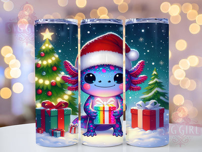Cute Christmas Axolotl Tumbler, Cute Holiday Sublimation Design, Festive Axolotl Art, 20oz Christmas Tumbler, Whimsical Holiday Mug, Adorable Axolotl Cup, Winter Holiday Wrap Sublimation SvggirlplusArt 