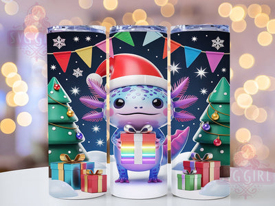 Cute Christmas Axolotl Tumbler, Cute Holiday Sublimation Design, Festive Axolotl Art, 20oz Christmas Tumbler, Whimsical Holiday Mug, Adorable Axolotl Cup, Winter Holiday Wrap Sublimation SvggirlplusArt 