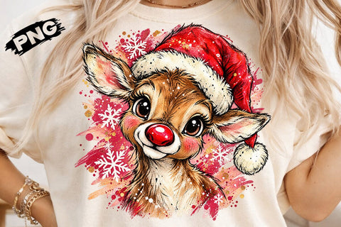 Cute Christmas Baby Deer Sublimation PNG SVG DesignDestine 