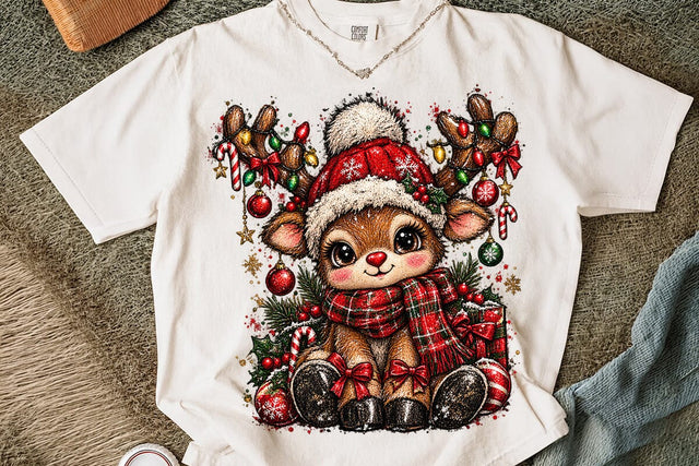 Cute Christmas Baby Deer Sublimation PNG SVG DesignDestine 