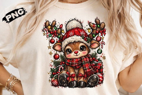 Cute Christmas Baby Deer Sublimation PNG SVG DesignDestine 