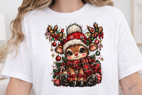 Cute Christmas Baby Deer Sublimation PNG SVG DesignDestine 
