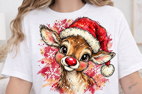 Cute Christmas Baby Deer Sublimation PNG SVG DesignDestine 