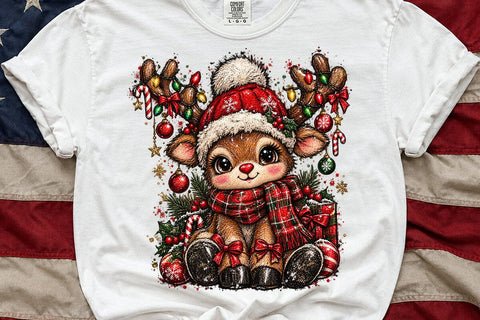 Cute Christmas Baby Deer Sublimation PNG SVG DesignDestine 