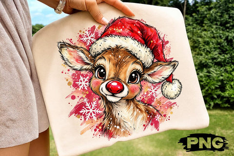 Cute Christmas Baby Deer Sublimation PNG SVG DesignDestine 