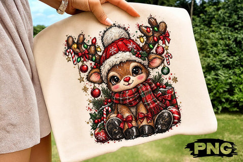 Cute Christmas Baby Deer Sublimation PNG SVG DesignDestine 
