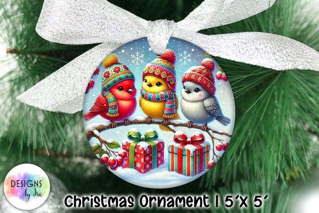 Cute Christmas Birds Ornament Sublimation Sublimation Designs by Ira 
