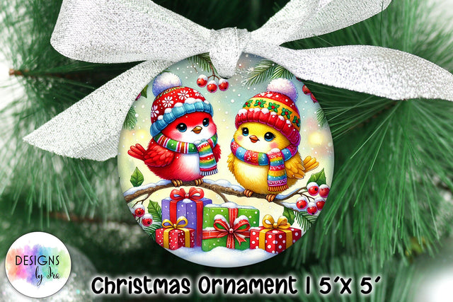 Cute Christmas Birds Ornament Sublimation Sublimation Designs by Ira 