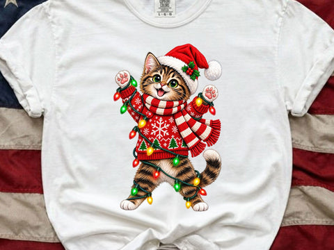 Cute Christmas Cat PNG Sublimation SVG artprintfile 