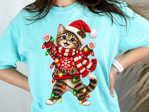 Cute Christmas Cat PNG Sublimation SVG artprintfile 
