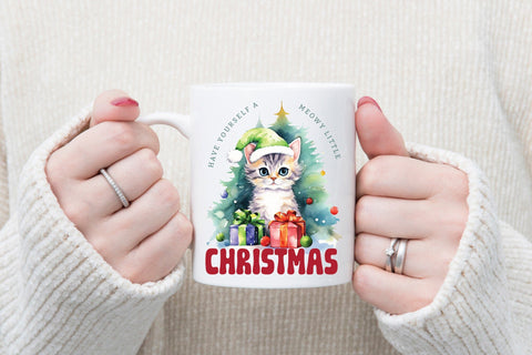 Cute Christmas Cat Sublimation Design Sublimation CraftLabSVG 