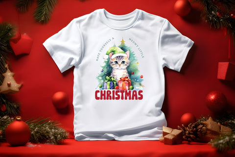 Cute Christmas Cat Sublimation Design Sublimation CraftLabSVG 
