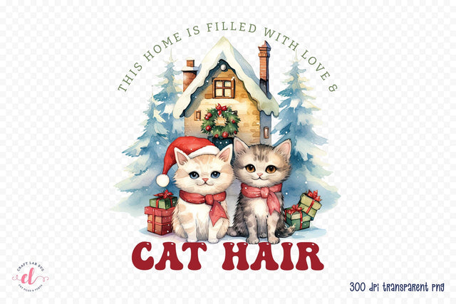 Cute Christmas Cat Sublimation Design Sublimation CraftLabSVG 
