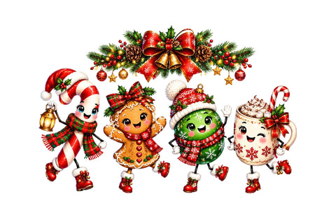 Cute Christmas Characters PNG Clipart Sublimation SVGArt 