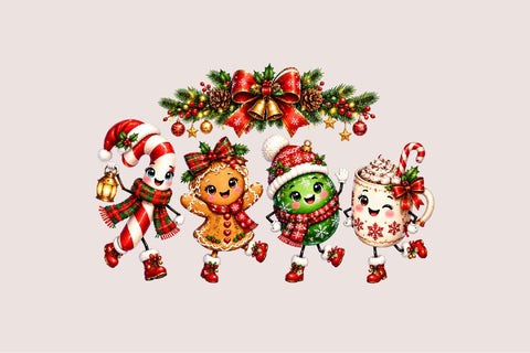 Cute Christmas Characters PNG Clipart Sublimation SVGArt 