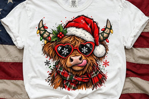 Cute Christmas Cow Sublimation Design PNG SVG DesignDestine 