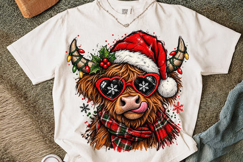 Cute Christmas Cow Sublimation Design PNG SVG DesignDestine 
