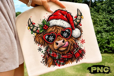 Cute Christmas Cow Sublimation Design PNG SVG DesignDestine 