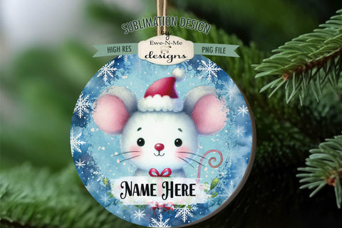 Cute Christmas Critters Ornament Designs PNG File | Add Name Sublimation Ewe-N-Me Designs 