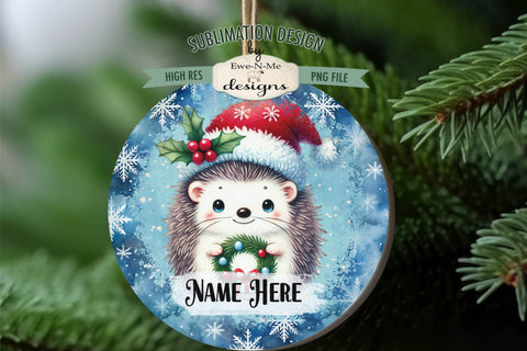 Cute Christmas Critters Ornament Designs PNG File | Add Name Sublimation Ewe-N-Me Designs 