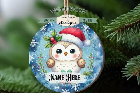 Cute Christmas Critters Ornament Designs PNG File | Add Name Sublimation Ewe-N-Me Designs 