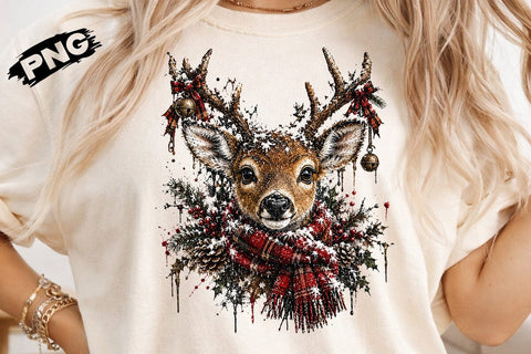 Cute Christmas Deer Sublimation PNG Art SVG DesignDestine 