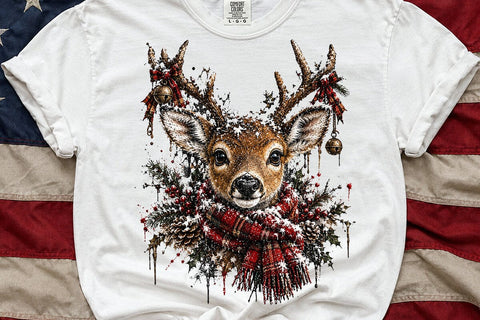 Cute Christmas Deer Sublimation PNG Art SVG DesignDestine 