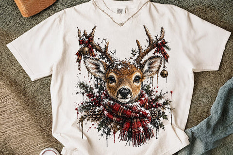 Cute Christmas Deer Sublimation PNG Art SVG DesignDestine 