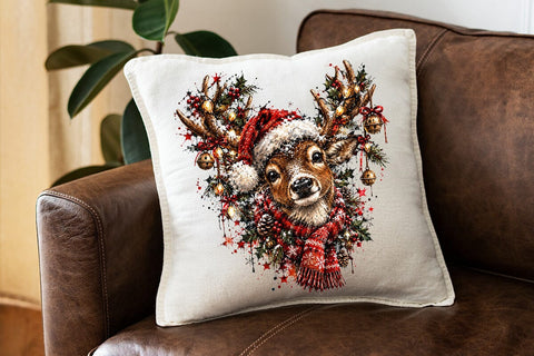 Cute Christmas Deer Sublimation PNG Art SVG DesignDestine 