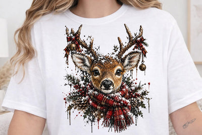 Cute Christmas Deer Sublimation PNG Art SVG DesignDestine 