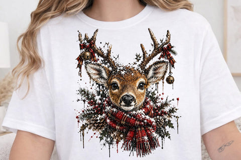 Cute Christmas Deer Sublimation PNG Art SVG DesignDestine 