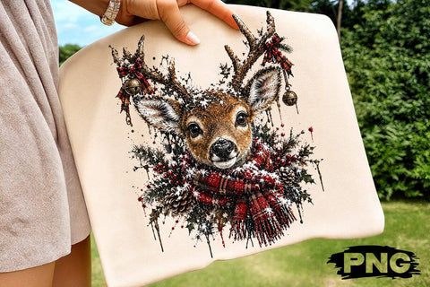 Cute Christmas Deer Sublimation PNG Art SVG DesignDestine 