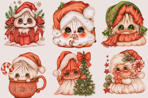 Cute Christmas Dumpling Clipart Sublimation SVGArt 