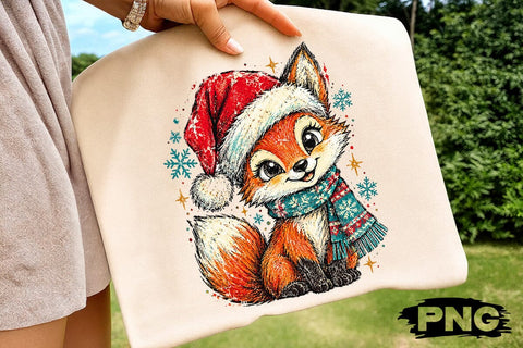 Cute Christmas Fox Santa Hat PNG Design SVG DesignDestine 