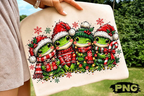 Cute Christmas Frogs Sublimation PNG SVG DesignDestine 