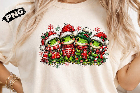 Cute Christmas Frogs Sublimation PNG SVG DesignDestine 