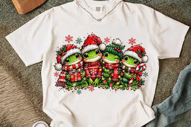 Cute Christmas Frogs Sublimation PNG SVG DesignDestine 