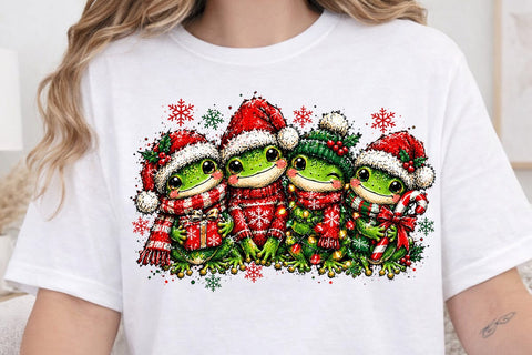 Cute Christmas Frogs Sublimation PNG SVG DesignDestine 
