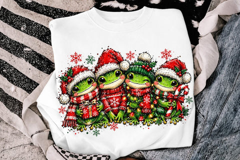 Cute Christmas Frogs Sublimation PNG SVG DesignDestine 