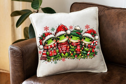 Cute Christmas Frogs Sublimation PNG SVG DesignDestine 