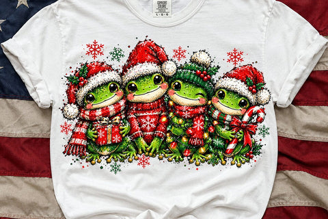 Cute Christmas Frogs Sublimation PNG SVG DesignDestine 