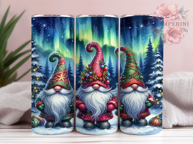 Cute Christmas Gnome 20oz Tumbler Wrap PNG, Northern Lights Gnome Tumbler PNG Sublimation Design, Straight & Tapered Tumbler Wrap, Instant Digital Download Sublimation Li Zamperini 