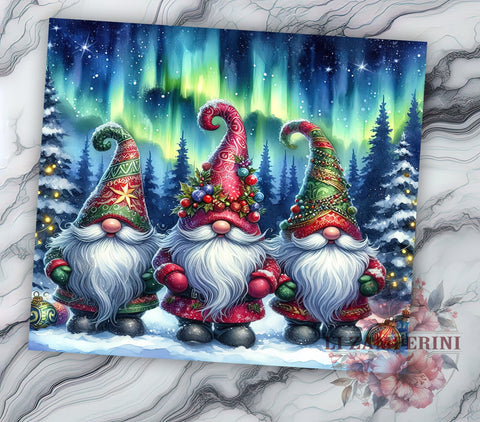 Cute Christmas Gnome 20oz Tumbler Wrap PNG, Northern Lights Gnome Tumbler PNG Sublimation Design, Straight & Tapered Tumbler Wrap, Instant Digital Download Sublimation Li Zamperini 