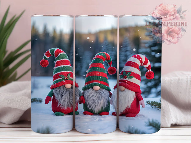 Cute Christmas Gnome Holiday Tumbler, Xmas Gnome Wrap, Festive Holiday Sublimation, Cute Gnome Cup, 20Oz Skinny Tumbler Wrap, Whimsical Christmas Mug, Nordic Gnome Design Sublimation Li Zamperini 